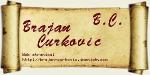 Brajan Ćurković vizit kartica
